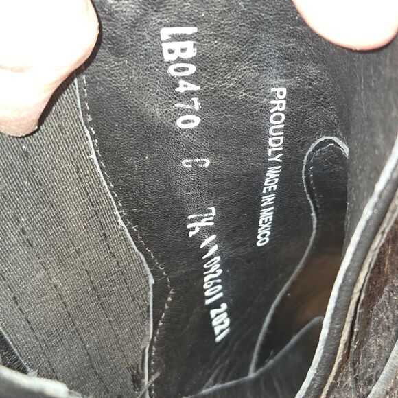 Lane NEW LB0470 Mattie Booties Size 7.5 Black Croc Embossed Leather Western - Picture 11 of 15